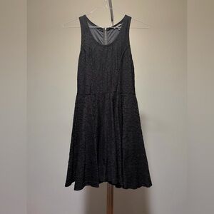 Express Black Lace Sleeveless Fit-and-Flare Dress